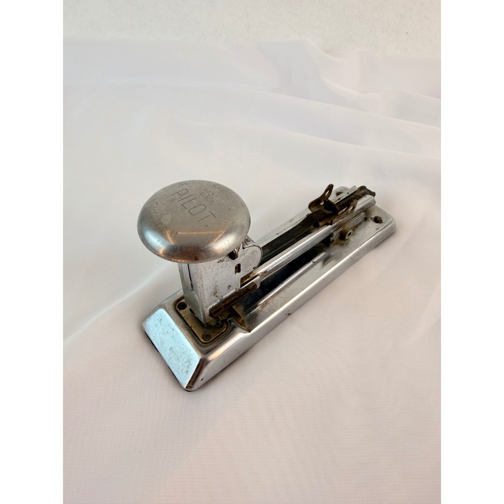 Vintage Ace Fastener‎ Corp Pilot Model 402 Chrome Stapler Chicago USA Industrial
